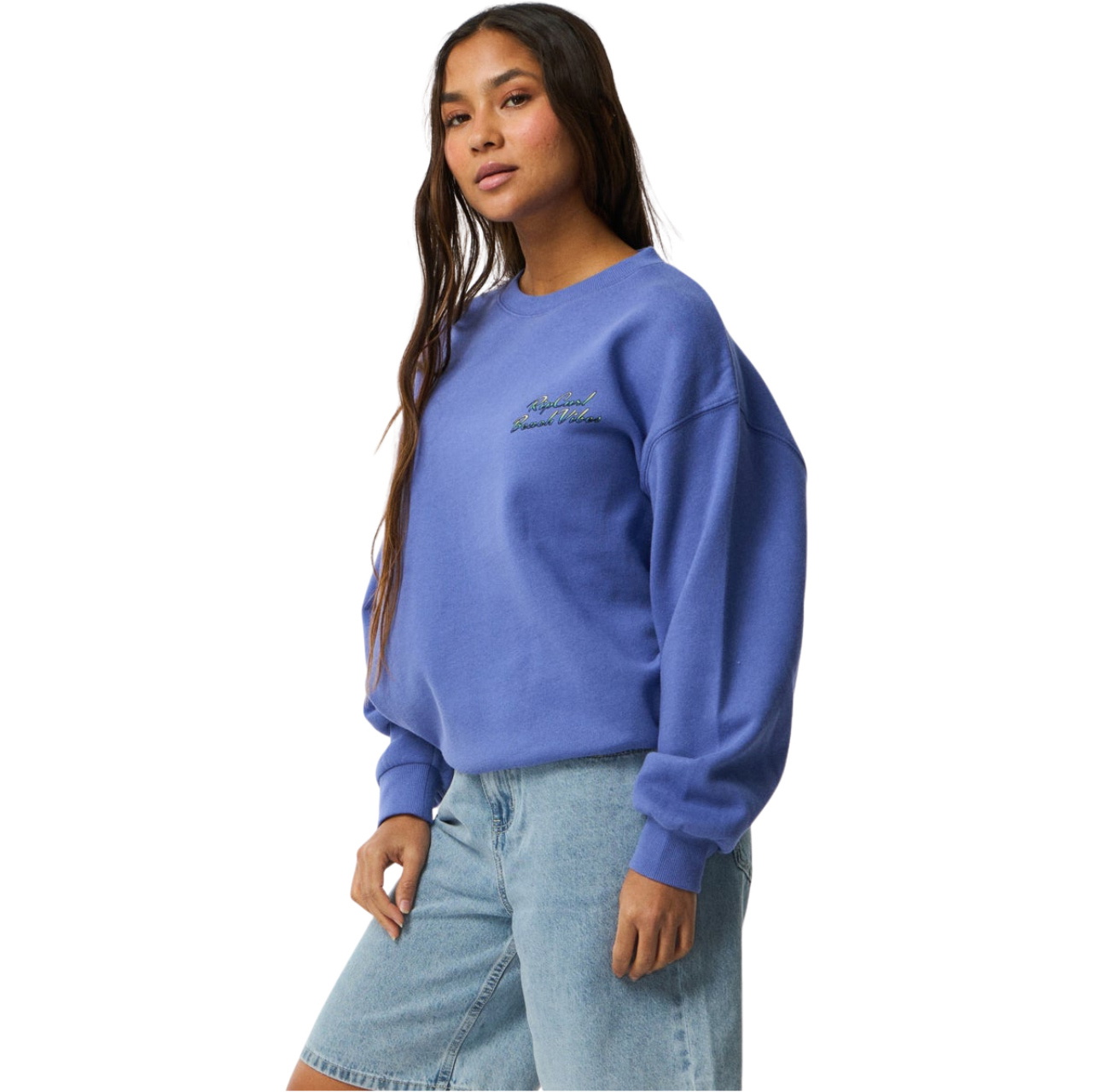 Rip Curl Womens Beach Vibe Heritage Crew 0EMWFL - Mid Blue